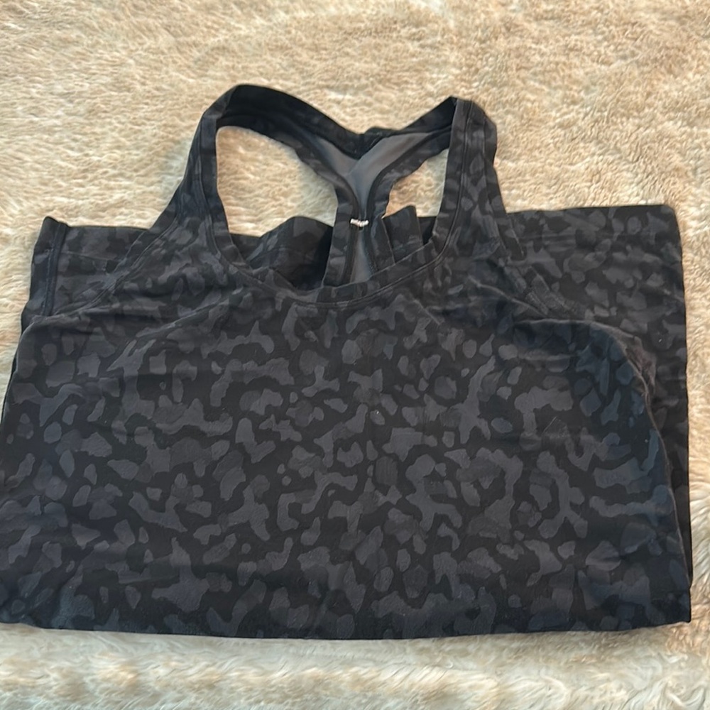 Black and Gray Leopard Print Tank Top